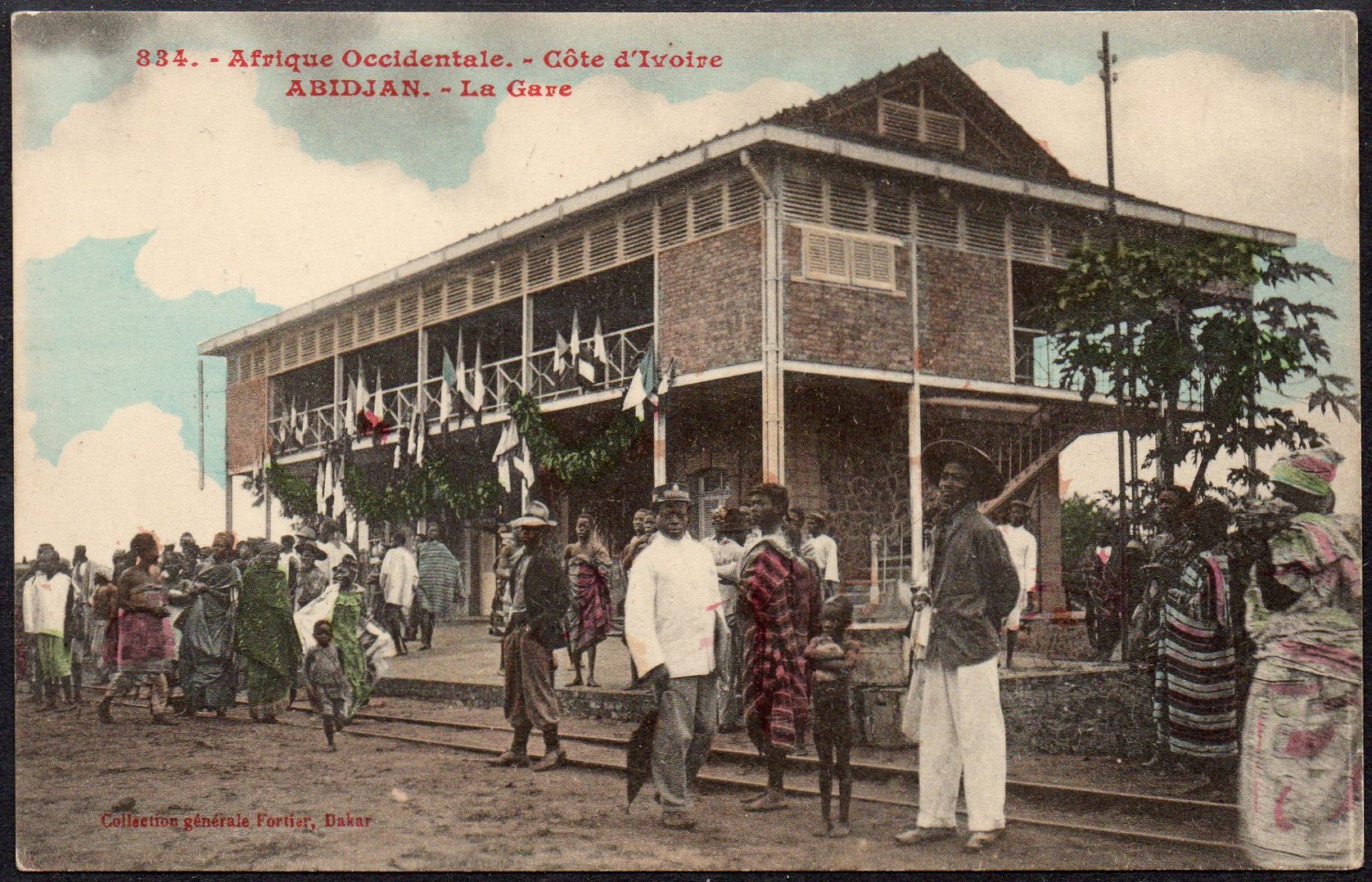 Railway Postcard Gare d'Abidjan Station Ivory Coast